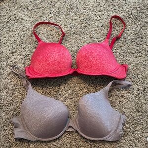 Victoria's Secret Red and Nude Bras